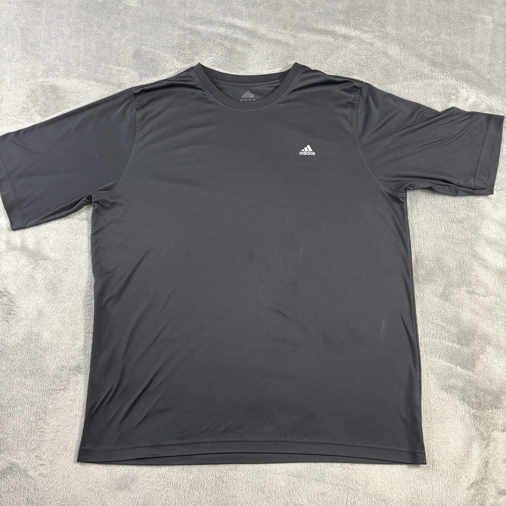 Adidas Shirt Mens XL Black Performance T-shirt Breathable‎ Gym Athletic Sports